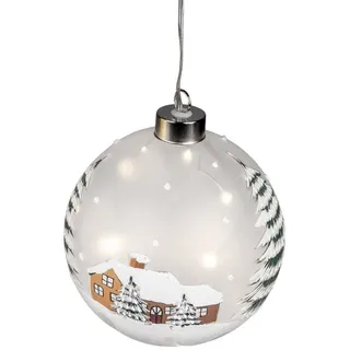 Formano LED-Kugel Wintertraum - handbemalt mit Timer Funktion, ca. 12 cm