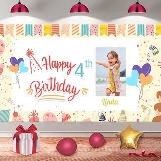 Personalisiertes Geburtstagsbanner Foto, Personalisiertes Kindergeburtstags Geburtstagsbanner, Foto Geburtstagsposter, Personalisiert für Kinder Baby, Individuelle Geburtstagsfeier - 180 x 90 cm