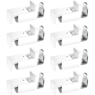 8 Plissee Cliphalter Plissee Cliphalter Set Plissees Halterung Ersatzteile Klemmträger ohne Bohren Geeignet für Doppelrollos und Plissees Weiß