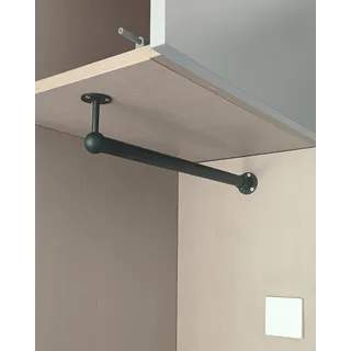 Kleiderstange Schrank Decken-Wand-Kleiderstangendübel für Die Ecke, Türöffnung, Waschküche, Gästezimmer, Kleiderstange, L-förmiger Ersatz-Kleiderschrank(Black,38cm/15in/1.2ft)