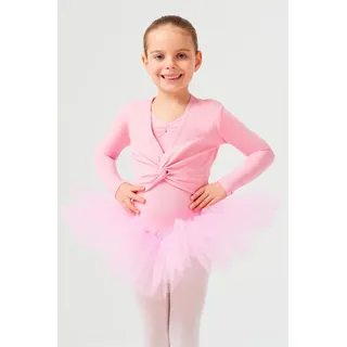 tanzmuster Crop-Top Langarm Ballett Top Mia aus wunderbar weicher Baumwolle Oberteil für Mädchen fürs Kinder Ballett rosa 164/170