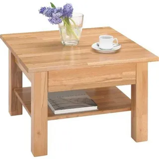 Linea Natura Couchtisch, Buche, Holz, Kernbuche, vollmassiv, 1 Schubladen, quadratisch, eckig, 70x45x70 cm, Stauraum, Wohnzimmer, Wohnzimmertische, Couchtische