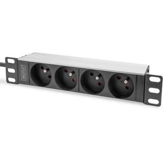 Digitus DN-95418-FR 10 Zoll Netzwerkschrank-Steckdosenleiste Geeignet für Schranktiefe: ab 300mm Aluminium, Aluminium (eloxiert),