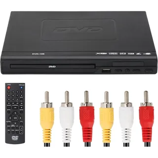NCONCO DVD Player, DVD Player VCD Player für TV mit AV Kabel, CD Player USB Multifunktions- Player mit Fernbedienung für Heimstereoanlage