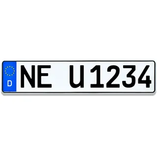 Kennzeichen-Fabrik Kfz Kennzeichen | 520 x 110 mm | Für Auto und Fahrradträger| Nummernschild | Autokennzeichen | DIN-Zertifiziert | individuelle Prägung