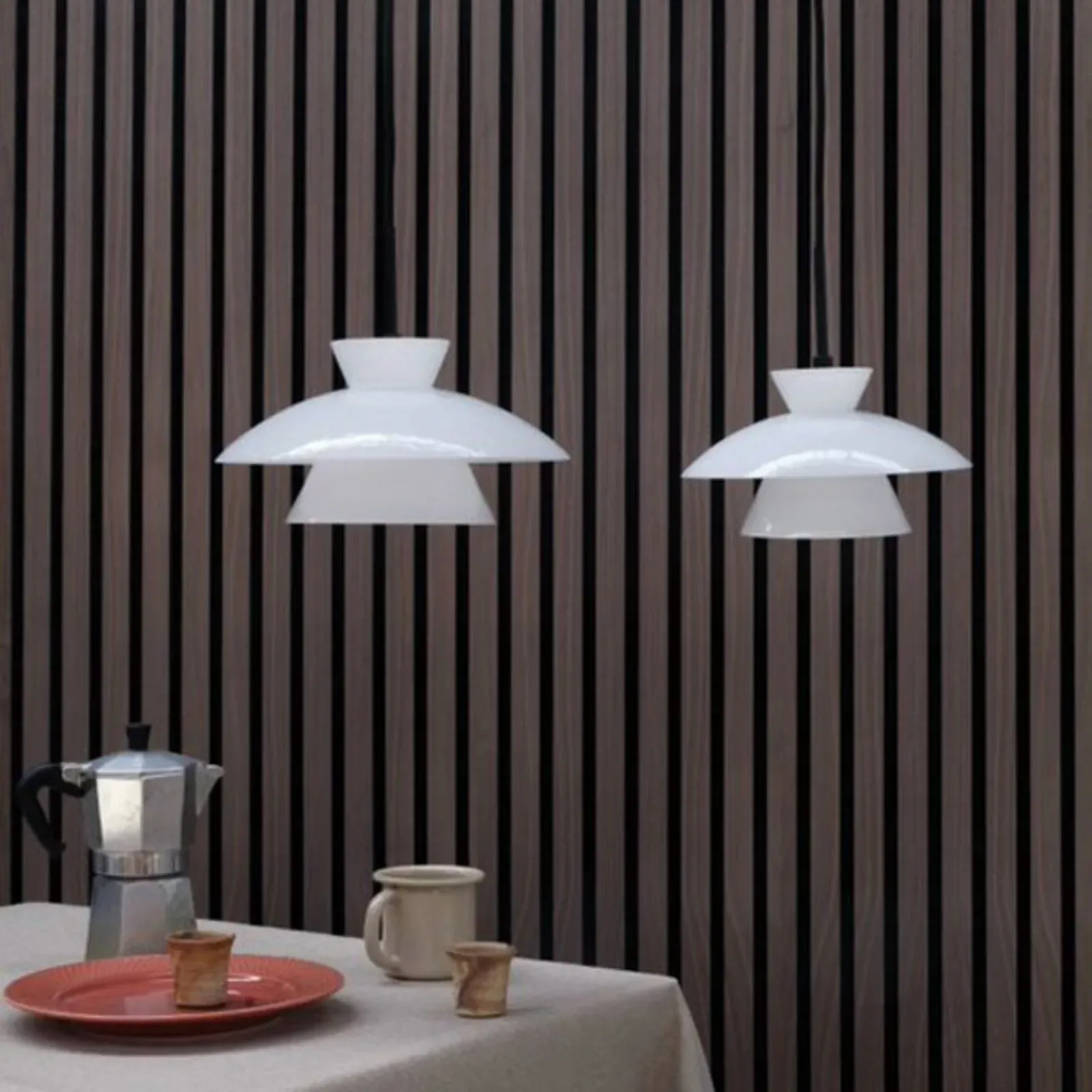Pendelleuchte Dyberg Larsen, Valby, dimmbar, Weiß, für Wohnzimmer, Glas, Skandinavisch - 10.7
