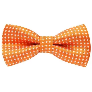 axy Kinderfliege, Jungen Fliege, bereits gebunden, Konfirmation verstellbar KFLI1 (Orange mit weissen Punkten)