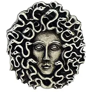 Smartbadge® Anstecknadel Medusa mit Schlangen, handgefertigt aus englischem Zinn, LP1739+ 59 mm