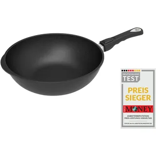 AMT Gastroguss Wok 32 cm Ø, 10 cm hoch, Wokpfanne, nicht induktionsgeeignet, abnehmbarer Stiel, Lotan® Antihaft-Veredelung, Gusspfanne (Aluguss), AMZN-1032S-Z20B