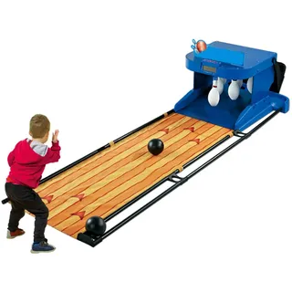 Bowlingbahn-Spiel-Set – Elektronische Bowlingkonsole für Kinder und Erwachsene mit automatischem Reset, Sound- und Lichteffekten