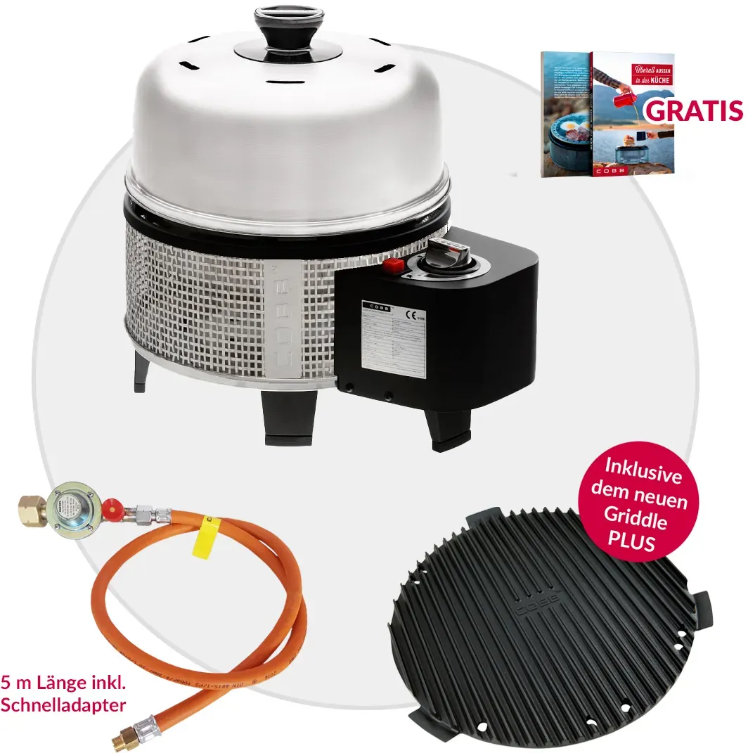 COBB Gas DELUXE 2.0 Grill Multifunktionsküche inkl. Adapter 5m für 5kg - 11kg Fl...