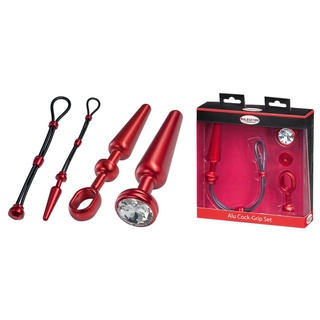 MALESATION Alu Cock-Grip Set mittel, rot