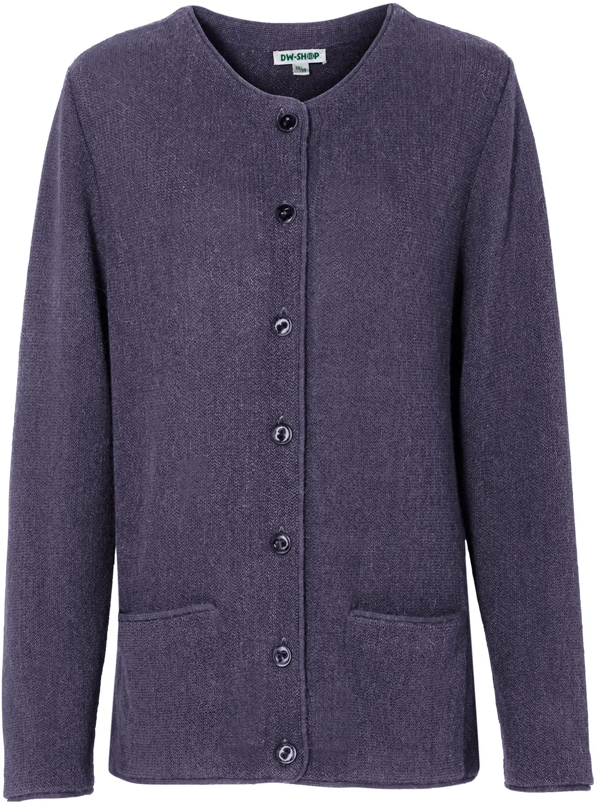 Alpaka-Strickjacke, Melange lila, 48/50