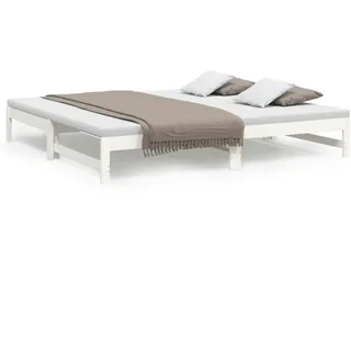 vidaXL Tagesbett Ausziehbar Weiß 2x(90x200) cm Massivholz Kiefer