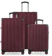 Q-Damm - 3er Koffer Set Hartschale Burgund matt, TSA