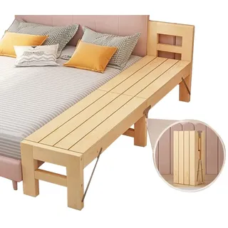 NIZAME Tragbares Klappbares Spleißbett, 10 Kiel-Verstärkung, Abgerundete Ecken, Holz Junior Bett und Kinderbett, Tragfähigkeit 150kg, Keine Montage Erforderlich (Color : Wood, Size : 200x40m)