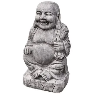 Stone and Style Gartenfigur Steinfigur Buddha stehend XL, 50 cm Höhe, 28 kg, frostfest grau