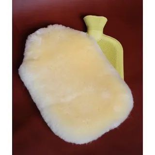 Förster-Fellnest | Schönes Lammfell Kuschelset ! Qualitäts Wärmflasche + Wärmflaschenhülle, Wärmflaschenbezug
