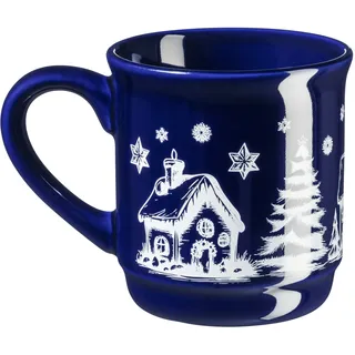 MÄSER Glühweinbecher mit Weihnachtsmotiv, Füllstrich innen 0,2 l, BLAU, 48er-Set