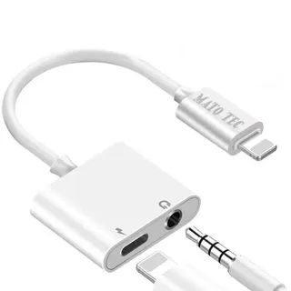 Hochwertiger Apple iPhone/iPad/iPod [Apple auf 3.5mm AUX (Klinke) + USB-C] Adapter (Weiß)