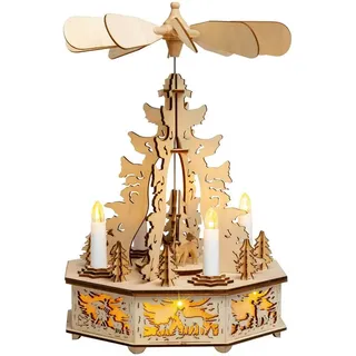 SIKORA Weihnachtspyramide mit LED Beleuchtung und elektrischem Antrieb Pyramide Deko - P31