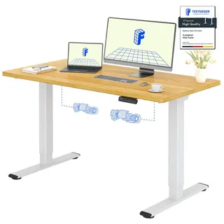 FLEXISPOT Schreibtisch Basic Plus Elektrisch höhenverstellbarer Schreibtisch (2 Motore & 2-Fach-Teleskop & 4 Höhenspeichertasten), MIT 25MM einteiliger Tischplatte, 120/140/160 140 cm x 80 cm