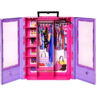 Barbie Puppenzubehör Kleiderschrank Ultimate Closet zum Organisieren von Kleidung und Accessoires inkl. Kleiderbügel HJL65