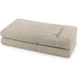 for frottana Saunatuch, Walkfrottier (Set, 2-St) beige