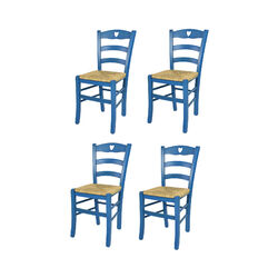 T M C S - Tommychairs - Set 4 chaises CUORE pour cuisine, bar et salle à manger, robuste structure