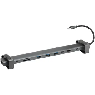 Bluestork - Office Pro Hub - USB C Hub 10 in 1 - USB-Mehrfachsteckdose mit Schnellladung 100 W - Adapter USB-C auf HDMI - Ethernet RJ45-3 x USB 3.0 - SD/TF Player - Kompatibel mit Windows & Mac - Neu
