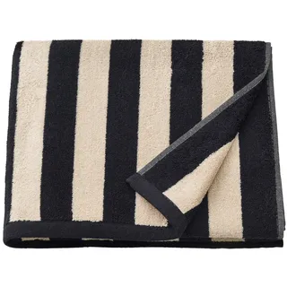 IKEA SLÅNHÖSTMAL Badetuch schwarz/hellbeige gestreift 70x140 cm