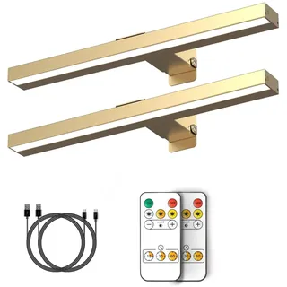 MIOBLUE Kabellose Bilderleuchte mit Fernbedienung, Bilderlampe mit Fernbedienung, 16 Zoll Wiederaufladbare Dart beleuchtung Malleuchte mit 3 Beleuchtungsmodi zum Malen Art, Vollmetall (2Pack)