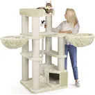 HAPPYPET Kratzbaum 161 cm große Katzen stabil Katzenbaum Creme
