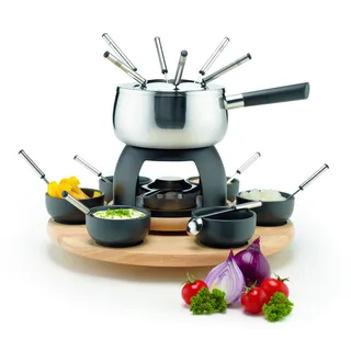 Mäser Fondueset Edelstahl Fondueset Schwarz / Braun