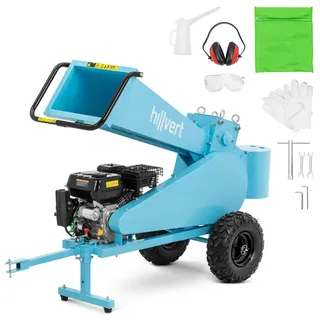 Hillvert Holzhäcksler 7 PS Ø Ø 7 cm Gartenhäcksler Benzin-Häcksler Gartenschredder