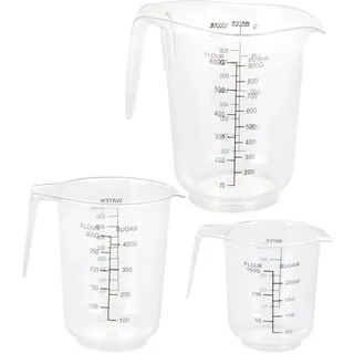 Spetebo Messbecher Set aus Kunststoff - 250 ml, 500 ml 1000 ml - Messkanne