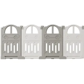 UBRAVOO Erweiterungsplatten für Baby-Laufstall aus Kunststoff für Babys und Kleinkinder – 4 Platten EDP0001 (Grau+Weiß)