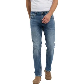 CROSS JEANS ® Cross Herren Jeans Slim Fit Damien in blue Used Optik-W42 / L34