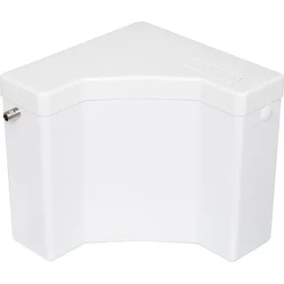 Evenes Aufputz Spülkasten für Eckeinbau Eck mit Spülrohr Wasserkasten Weiss WC