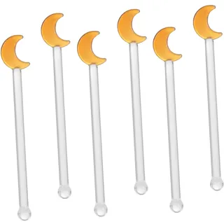 6St Rührstäbchen aus gläserspüler glasrührstäbchen -Rührstab Softeismaschine Strohhalme Besteck Rührstab aus Rührstäbchen für cremige Speisen Mond Getränke Milch