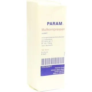 PARAM MULLKOMPRESSEN 5x5 cm unsteril 8fach 100 St