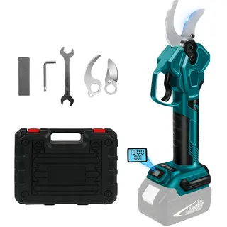 Akku Astschere Elektrische Gartenschere Drahtlose 65mm für Makita 18V Bürstenlosen Motor Elektrisch Astsäge Batterie Schere LCD zum Beschneiden von Bäumen Obstbäumen (ohne Akku und Ladegerät)