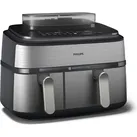 Philips Steam Airfryer Dual Basket NA555/00, Fritteuse, Grau