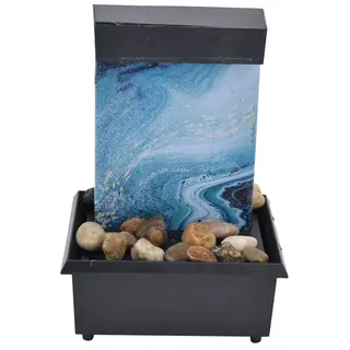 USB Zimmerbrunnen mit Marmor-Design,Tischbrunnen Kunststoff Zimmerbrunnen 3V USB Marmor Brunnen Ornamente Led Tischbrunnen Mit Steinen Für Tischdekoration Brunnen Ornament