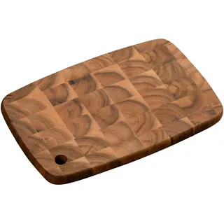 KESPER | Profi-Schneidbrett mit Aufhängeloch, Material: Akazienholz (Stirnholz), Maße: 32 x 22 x 2 cm, Farbe: Braun, Natur | 28152