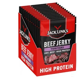 Jack Link's Jack Links Beef Jerky, 12 x 60 g Beutel, Teriyaki