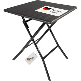 Lemodo Klapptisch in Holz-Optik, Balkontisch mit Tischplatte 62 x 62 cm (L x B) Schwarz