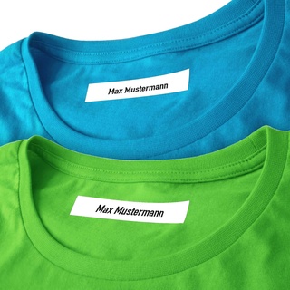 TippTopShop Wäscheetiketten (200) mit Namen mit und ohne Motiv zum Einbügeln Bügeletiketten Wäscheschilder Stoffetiketten Namensschilder Bügeln Beschriftung Wäsche 200 Stück (ohne Motiv)
