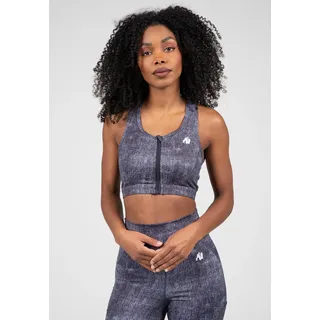 Camilla Sport-BH Mit Reißverschluss - Blau Denim - M