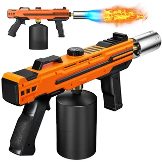 Multifunktionaler Flambierbrenner, Flammenwerfer für Küche Verstellbarer Brenner Lötbrenner-Gasbrenner für den Haushalt zum Anbraten von Steak, Grillen, DIY, Einfach Sicher zu Bedienen (Orange)